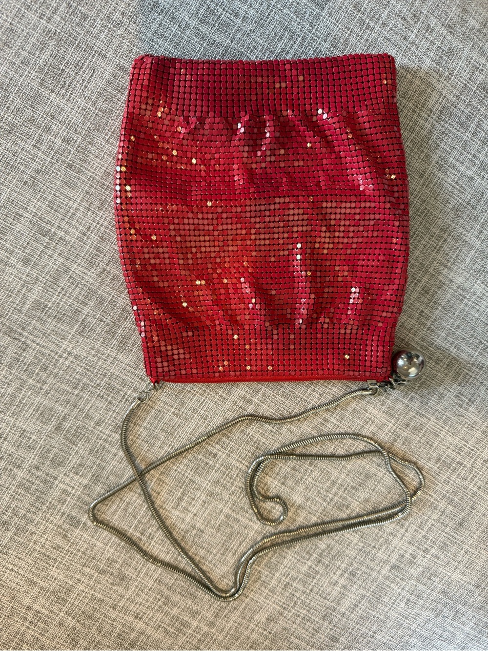 The Limited Red Sequin Wristlet with Silver Chain